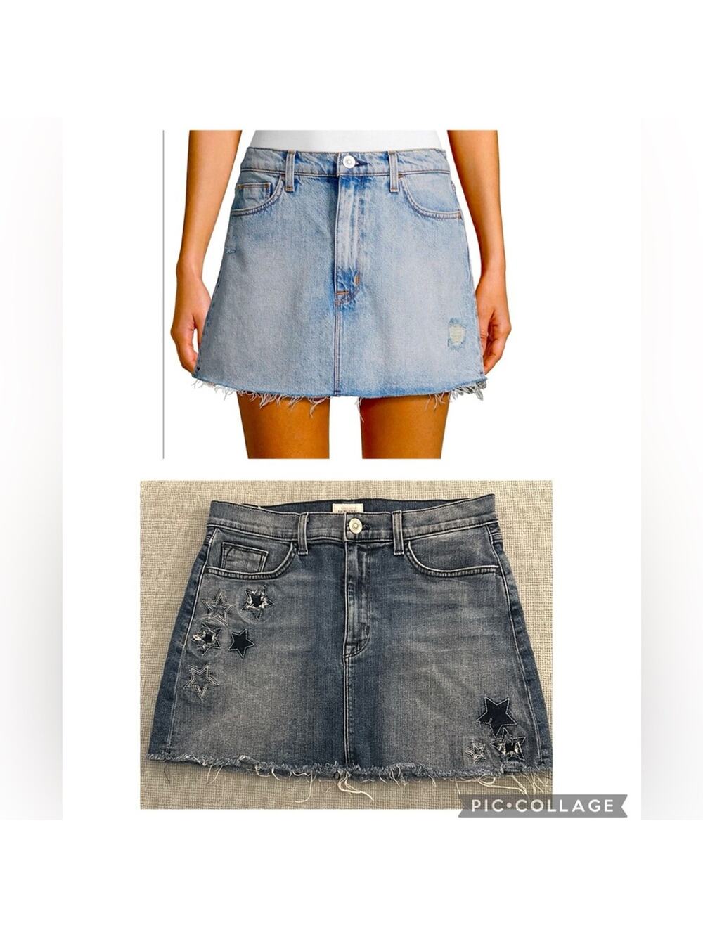 NWT Hudson Jeans Vivid star frayed hem denim mini skirt